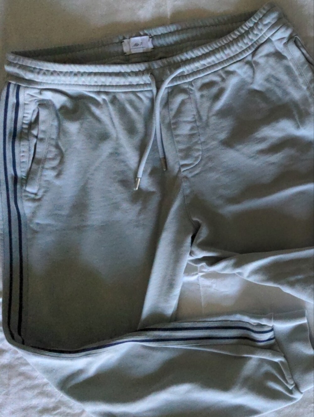Light Gray Men’s Jogger Sweatpants with Side Stripe